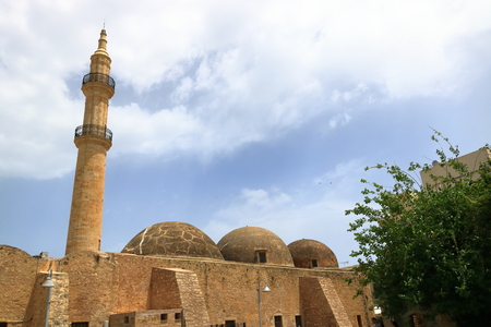 Rethymno, Crete island / Greece - May 28 2019: Charming old town Rethymno in Crete in Greeceのeditorial素材