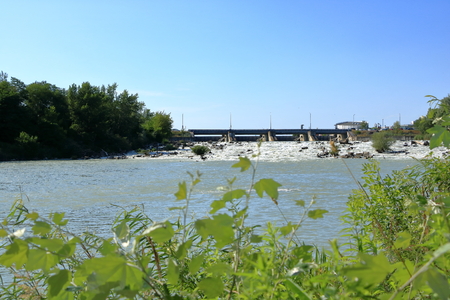 Bratislava, Slovakia, July 18 2019: Area around the Danube dam Cunovo near Bratislava, Slovakia, Europeのeditorial素材
