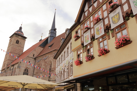 August 8 2019 - Schmalkalden, Thuringia, Germany: Parts of the historical townのeditorial素材