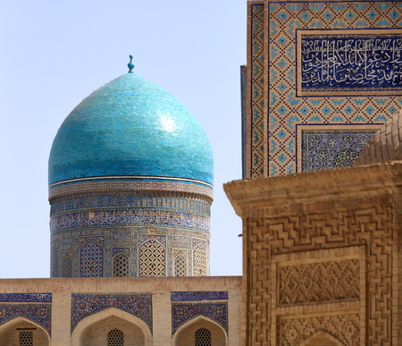 September 23 2019 - Bukhara, Uzbekistan: View of the complex Poi Kolon, UNESCO world Heritageのeditorial素材