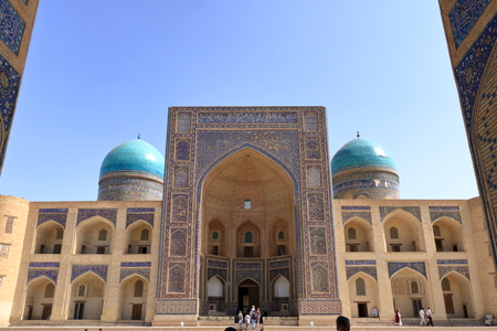 September 23 2019 - Bukhara, Uzbekistan: View of the complex Poi Kolon, UNESCO world Heritageのeditorial素材