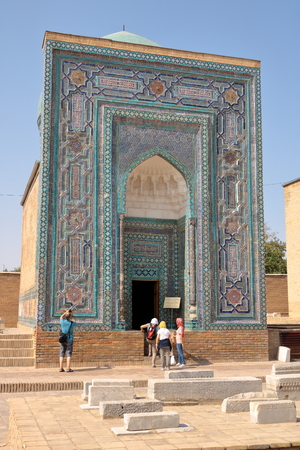 September 28 2019 - Samarkand, Uzbekistan: Shah-I-Zinda memorial complex, necropolis, UNESCO World Heritageのeditorial素材