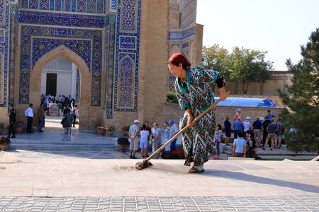 September 26 2019 - Samarkand, Uzbekistan: Gur-e Amir Mausoleum on Silk Roadのeditorial素材