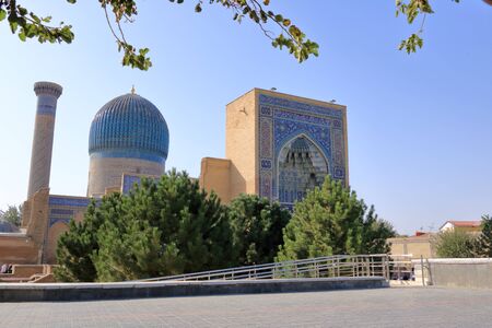 September 26 2019 - Samarkand, Uzbekistan: Gur-e Amir Mausoleum on Silk Roadのeditorial素材