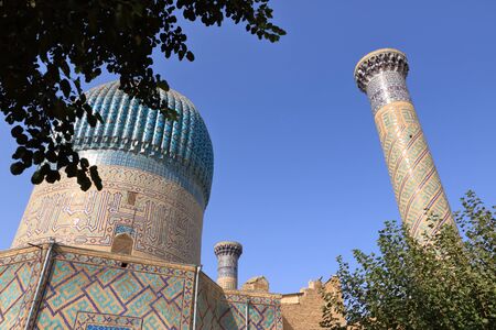 September 26 2019 - Samarkand, Uzbekistan: Gur-e Amir Mausoleum on Silk Roadのeditorial素材