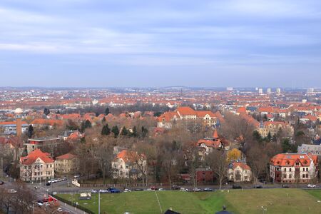 December 06 2019 - LEIPZIG, GERMANY: Panoramic view of from the Battle of nations monumentのeditorial素材