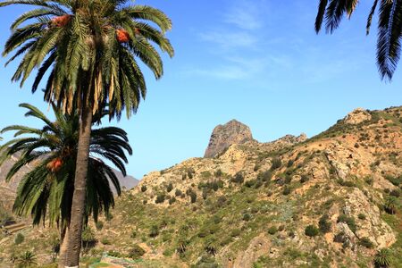 La Gomera - Roque El Cano above the town Vallehermoso