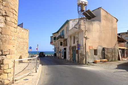September 30, 2020 - LARNACA, CYPRUS: sunny day on Finikoudes promenade, calm life because of the corona pandemicのeditorial素材
