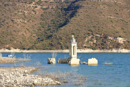 The Abandoned Church of St. Nicholas at the Kouris Reservoir. Cyprus.の写真素材