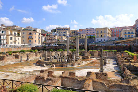 July 17 2021 - Pozzuoli, Italy: archaeological Ruins of the ancient temple of Serapide, Pozzuoli near Naples, Italyのeditorial素材