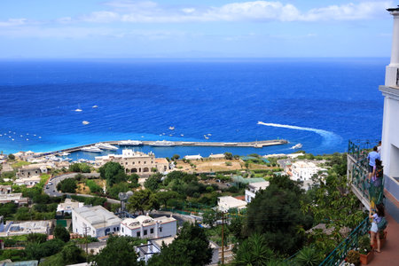 The shore of Capri island viewed from aboveの写真素材