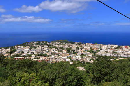 View over anacapri town taken from the chairliftの写真素材