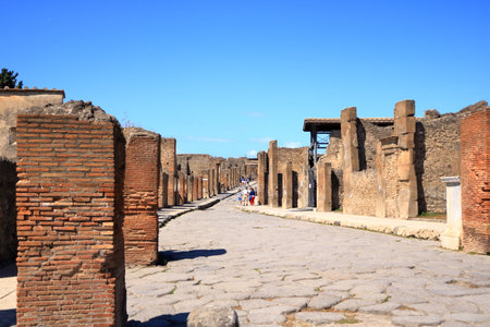 July 16 2021 - Pompei, Naples, Italy: The famous antique site of Pompeii, near Naples, Italyのeditorial素材
