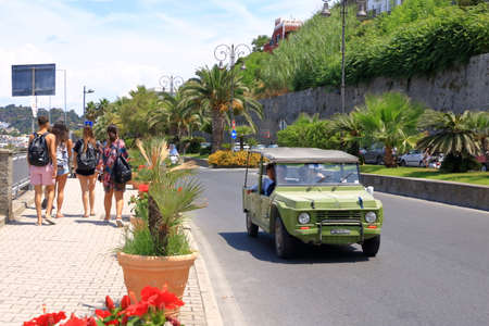 July 18 2021 - Forio, Ischia, Italy: Streets in the Metropolitan City of Forioのeditorial素材