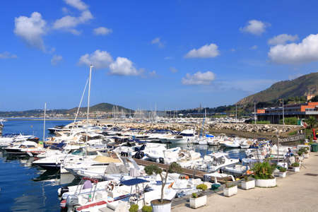July 17 2021 - Pozzuoli, Italy: The old port of Pozzuoli, Naples in Italyのeditorial素材