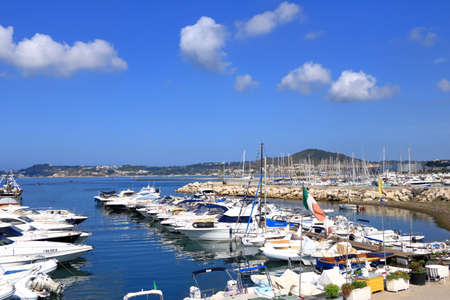 July 17 2021 - Pozzuoli, Italy: The old port of Pozzuoli, Naples in Italyのeditorial素材