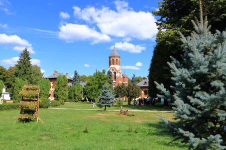 September 4 2021 - Curtea de Arges in Romania: View of the Biserica Episcopalaのeditorial素材