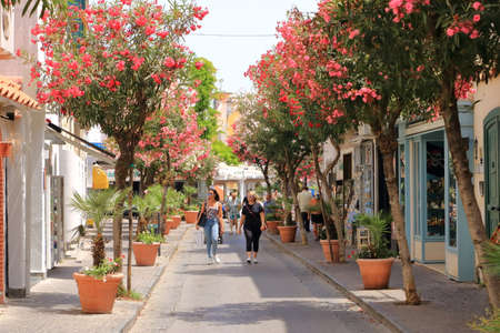 July 12 2021 - Ischia, Italy: Street views in a mediterranean cityのeditorial素材