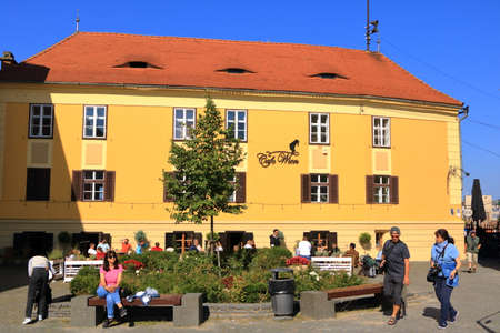 September 5 2021 - Sibiu, Hermannstadt, Romania: Area around Bridge of Lies (Podul Minciunilor)...
