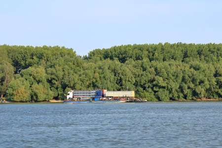Large cargo ship in the Danube Delta