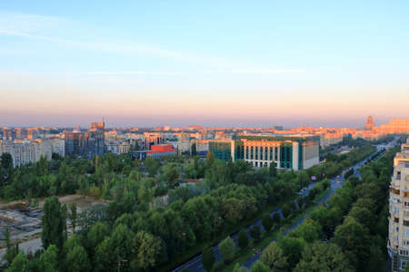 Bucharest Aerial View in the morning lightのeditorial素材