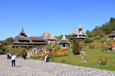 September 8 2021 - Barsana, Romania: Barsana monastery, one of the main attractions in Maramures, Romaniaのeditorial素材