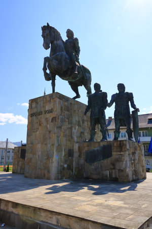 The Bogdan Voda primaria monument in Borsa, Maramures, Transylvania, Romaniaのeditorial素材