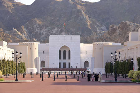 March 15 2022 - Muscat, Oman, Middle east: area around the Sultan Qaboos Palaceのeditorial素材