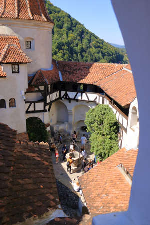 September 11 2021 - Bran in Romania: The Courtyard Dracula's castle in Transylvaniaのeditorial素材