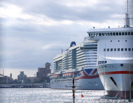 November 18 2021 - Santa Cruz de Tenerife, Canary Islands, Spain: Cruise ship IONA by P&O in the...