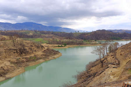 Green lake and Manavgat River in the taurus mountains of Antalya region, Turkey after the forest...