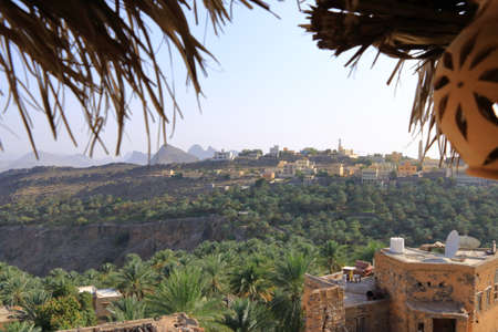 View of mountain village Misfat Al Abriyeen in the Sultanate of Omanの写真素材