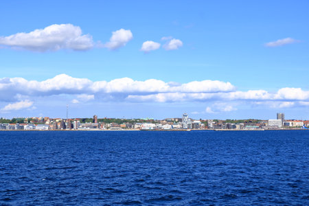 May 23 2022 - Helsingborg, Sweden: panoramic image of the swedish city of Helsingborgのeditorial素材