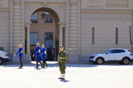 May 24 2022 - Stockholm in Sweden: Changing of the guard ceremonyのeditorial素材