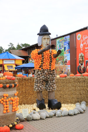 October 15 2021 - Klaistow, Germany: pumpkin exhibition at the outdoor farmers marketのeditorial素材
