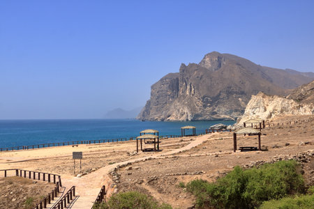 a beautiful view on the Mughsail Beach, Salalah Oman. Fantastic seascape of Indian Oceanの写真素材