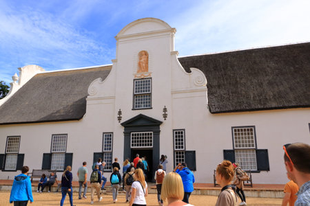September 25 2022 - Cape Town in South Africa: People enjoy weekend in the Groot Constantia vineyardのeditorial素材