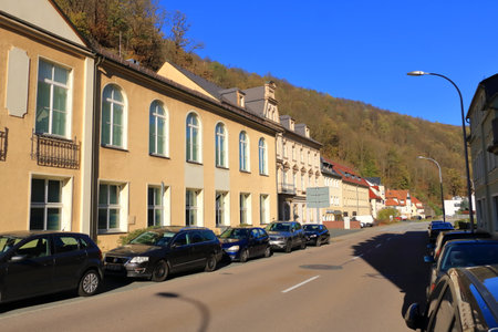 November 06 2022 - Glashuette in Saxony, Germany: The nice village of Glashuette, centre of watch manufacturingのeditorial素材