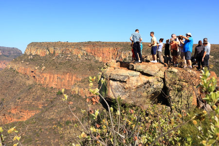 Septemer 30 2022 - Blyde River Canyon in South Africa: People enjoying the view at the canyonのeditorial素材