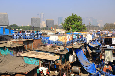 December 21 2022 - Mumbai, Maharashtra in India: Dhobi Ghat is a well known open air laundromat