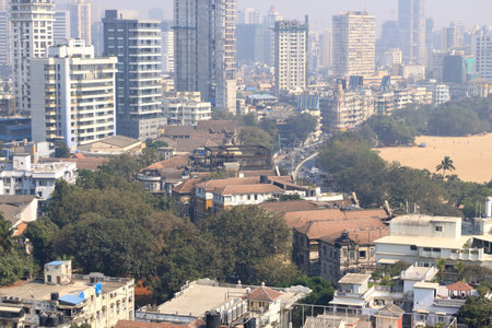 December 21 2022 - Mumbai, Maharashtra in India: Aerial view of Mumbai, Cityscape, Building and road from above from Pramod Navalkar Viewing Galleryのeditorial素材