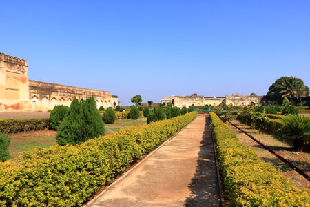 December 18 2022 - Bidar, Karnataka in India: People enjoy the Bidar Fortのeditorial素材