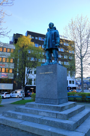 May 28 2022 - Tromso in Norway: Buildings in the City during the midnight sun. Tromso is considered the northernmost city in the world with a population above 50,000のeditorial素材