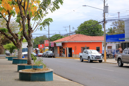 March 10 2023 - Bagaces, Guanacaste in Costa Rica: People live their every day life in the center of the vilageのeditorial素材