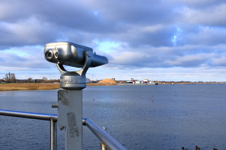 January 28 2023 - Wieck, Greifswald in Germany: the harbor of the lovely village in winter