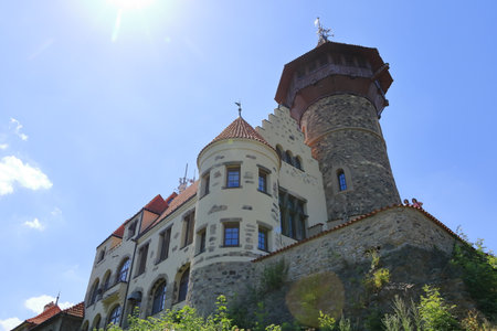 July 07 2023 - Most in Czech Republic: the Castle Hnevinのeditorial素材
