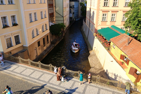July 07 2023 - Prague in Czech Republic: the beautiful surroundings of the Charles bridgeのeditorial素材