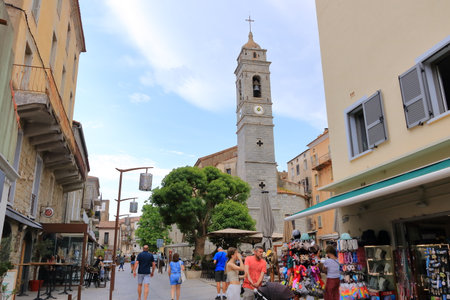 May 29 2023 - Porto-Vecchio, Corsica in France: the beautiful village with small streetsのeditorial素材