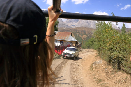 August 21 2023 - Kyrgyzstan: the old soviet and russian cars still working in Central Asiaのeditorial素材