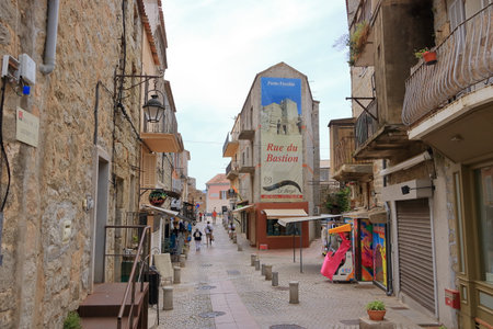 May 29 2023 - Porto-Vecchio, Corsica in France: the beautiful village with small streetsのeditorial素材